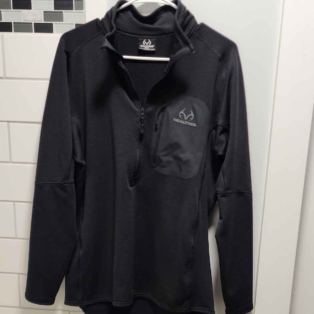 Realtree Black Long-Sleeve Quarter Zip Pullover
